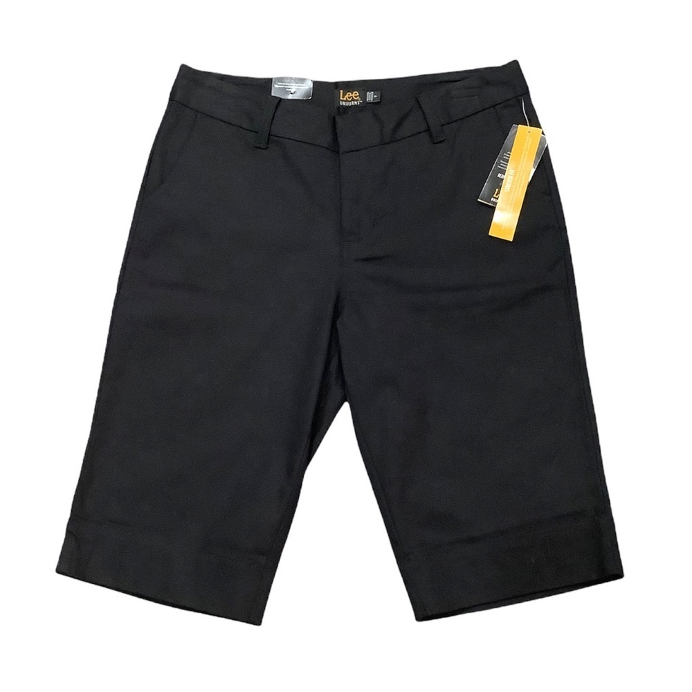 Junior's Lee Uniforms 9 M Medium Shorts Chino Khakis Bermuda Stretch Black NWT - Picture 3 of 9